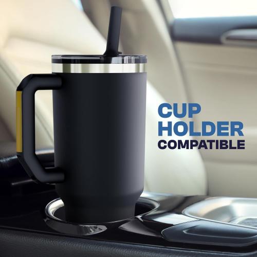 Frost Buddy Thicc Buddy - 40 oz Stainless Steel Vacuum Insulated Tumbler with Lid and Straw for Water - Travel Mug Cupholder Friendly - Gifts for Women Men Him Her (Freedom)