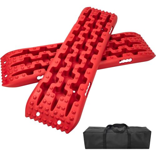 Size 41 Color Red  Recovery Traction Boards, Offroad Tracks Board, Traction Tire Ladder, 4WD Traction Mats for Sand, Mud & Snow, Snow Chains(41in-Red)