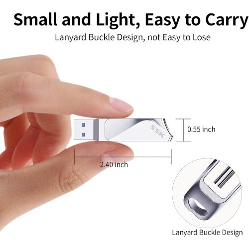SSK 64GB USB C Flash Drive Dual Drive 2 in 1 OTG USB A 3.2 Gen 1  Type C Memory Stick Thumb Drive, Thunderbolt Pendrive up to 200MB/s Transfer Speed Photo Stick for Android Phones/Tablets/Mac/Laptop