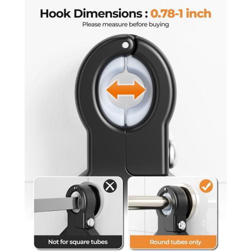 ODesign 3 Tier Height-Adjustable Shower Caddy Hanging Hanger Anti-Swing-Over The Shower Head Caddy-Shower Storage Organizer Bathroom Shelves Basket Shower Caddies-Black,11.9 x 4.84 x 36.2