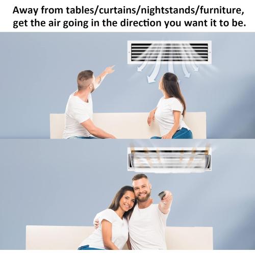 2 Pack Air & Heat Deflector for Vents, Sidewalls and Ceiling Registers, Adjustable from 8.5 to 15