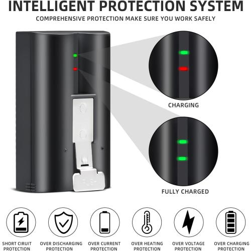 1 Pack for Ring Rechargeable Lithium-Ion V4 Batteries Replacement for Ring-Doorbell-Camera 1/2/3/4, Also for Stick-Up Cam (2nd & 3rd Gen), Peephole and Spotlight Cam, 3.65V 6040mAh 22.046Wh