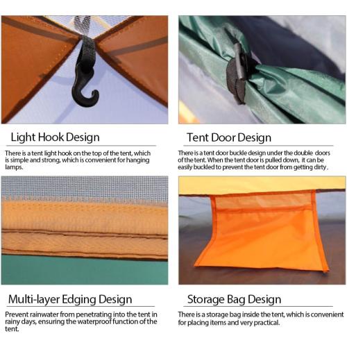2 Person Instant Pop Up Lightweight Camping Tent, Outdoor Easy Set Up Automatic Family Travel Tent,Portable Backpacking Ultralight Waterproof Windproof Anti-UV Sun Shelter Tent…