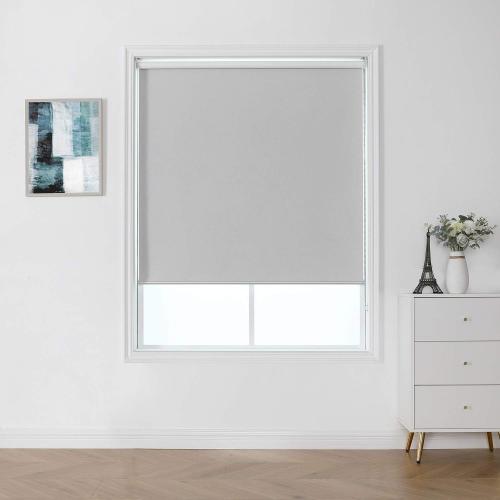 ChrisDowa 100% Blackout Roller Shade, Window Blind with Thermal Insulated, UV Protection Fabric. Total Blackout Roller Blind for Office and Home. Easy to Install.Lightgrey,31 W x 72 H