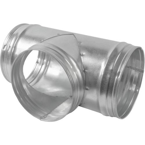 6 Inch to 90° Degree 6'' Inch Duct Connector - Metal Ducting Splitter for Round Ducts - Galvanized Steel 3 Way T-Joint, Adapter Flange - Home, Industrial HVAC Exhaust Ventilation Fitting