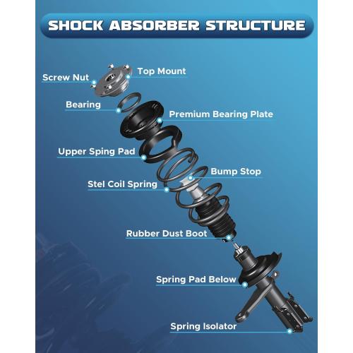 Front & Rear Struts Assembly Compatible with 1999-2004 FORD F250 F350 SUPER DUTY Shock Absorbers Replacement 432358 432359