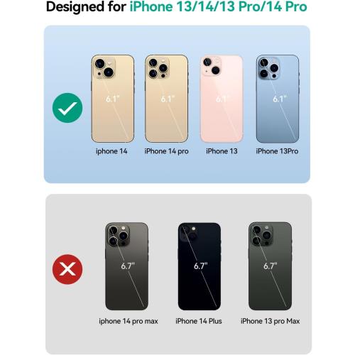 NEWDERY 10000mAh Battery Case for iPhone 14/14 Pro/13/13 Pro 6.1, Qi Wireless Charging & Wired Headset & Sync-Data Supported, Portable Protective Charger Cover (NOT for iPhone 14/13 Pro Max)