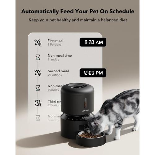 PETLIBRO Automatic Cat Feeder – 3L Programmable Pet Food Dispenser with Airtight Storage, Timed Portion Control, Voice Meal Call & Dual Power Supply, Clog-Free Healthy Feeding for Cats & Small Dogs