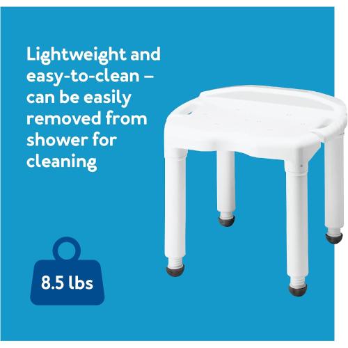 Carex Universal Bath Seat and Shower Chair, Heavy Duty Shower Bench for Bathtub, Safety Bath Seat Stool for Seniors and Disabled, Supports up to 400 lbs, Adjustable Height Shower Bench for Inside Tub