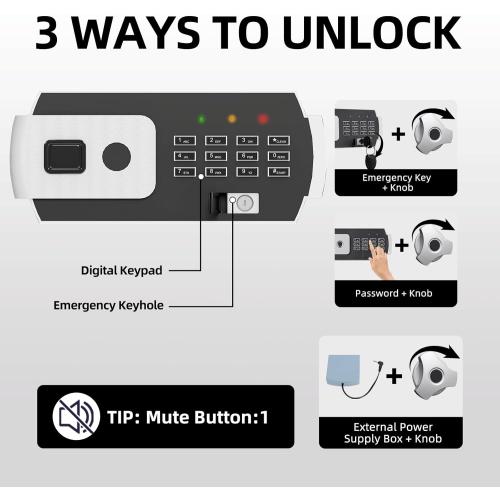 2.8 CUB Drop Safe for Business, Electronic Safe Box with Digital Combination and Anti-Fishing, Depository Safes with Fireproof Waterproof Document Bag, Security Safe for Slips Expense Office Home