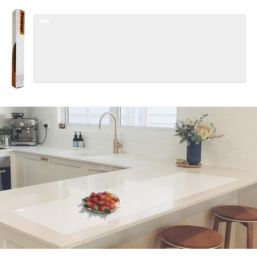 49.2 x 15.7 Large Silicone Mat for Kitchen Counter Protector, Cuttable Silicon Countertop Protector Mat Heat Resistant Mats for Countertop, Cut to Fit Placemat Ship Roll by Foepoge, Translucent