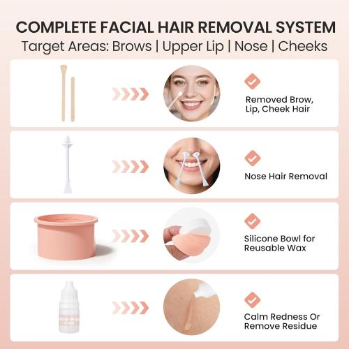 Mini Eyebrow Wax Kit for Women, Wax for Eyebrows Hair Removal, 26 Eye brow Waxing Sticks, 100g Brow Waxing Beads, USB Fast Heat, Smart Constant Temp, Travel or Home Use