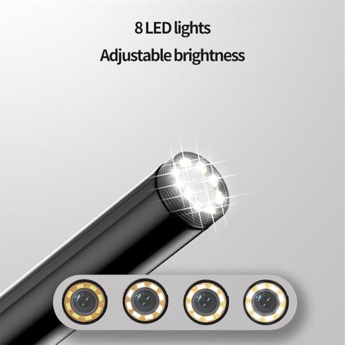 Plug & View Inspection Cam with 5m Bendable Cable and Swappable Tool Tips, Endoscope Camera with Light, Waterproof Boroscope Inspection Tools with 8 LED Lights for iOS & Android(3.5m)