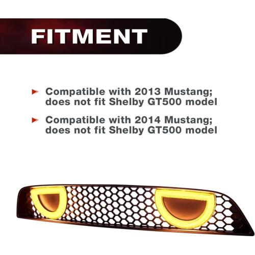 EOMD Mach 1 Front Bumper Grille Compatible with 2013-2014 Mustang W/DRL and Turn Signal Lights, Not fit Shelby/ GT500