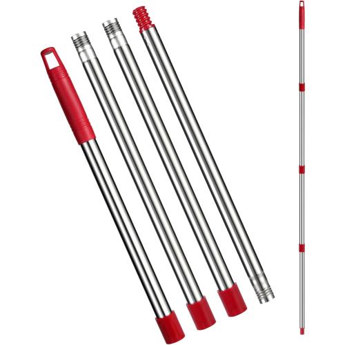 Spin Mop Replacement Handle - 4 Section Mop or Broom Handle/Stick Compatible with O Cedar Spin Mop Refills and Brooms, 30 to 59, American Threaded Joint End (Mop Head Not Included)