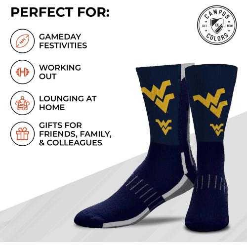 Size L For Bare Feet NCAA Adult State and University Crew Socks - Polyester blend - Unisex - High-performance socks provide
