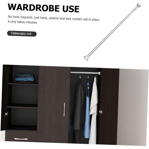 Adjustable Spring Tension Rod for Bathroom Kitchen and Wardrobe No Drill Stainless Steel Hanging Non- for Easy Installation and Versatile Use