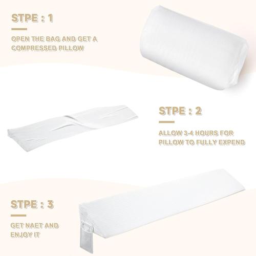 IFNOW Queen Size(60x6x10) Bed Wedge Pillow for Headboard, Mattress Gap Filler(0-8), Bed Wedge for Gap Between Your Headboard and Mattress White
