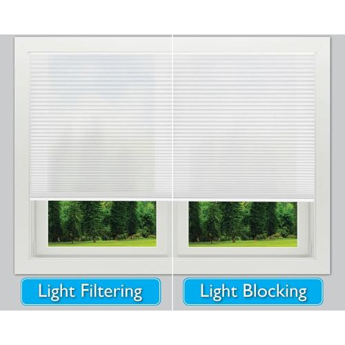 Color Natural Redi Shade No Tools Easy Lift Trim-at-Home Cordless Pleated Light Filtering Fabric Shade Natural