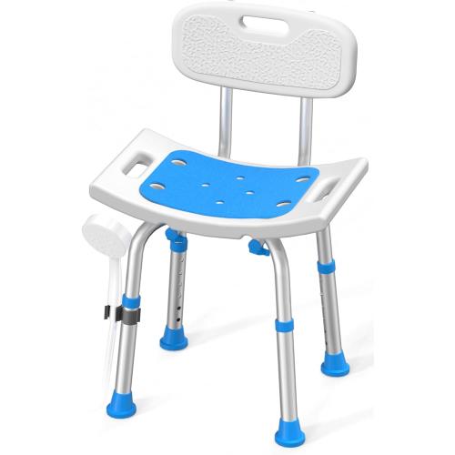 HOMLAND Shower Chair for Inside Shower with Removable Back, 400 lbs Heavy Duty Bath Seat for Bathtub, Safety Bath Stool for Seniors and Disabled