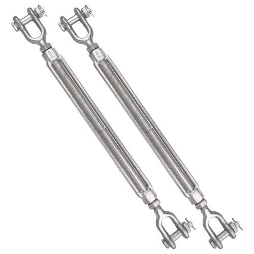 5/8 x 12 Inch Turnbuckle, Forged Galvanized Steel Jaw and Jaw Turnbuckles for Cable Rail Rigging Rope Chain, 3,500 lbs Working Load Limit, 2PCS (5/8 X 12)