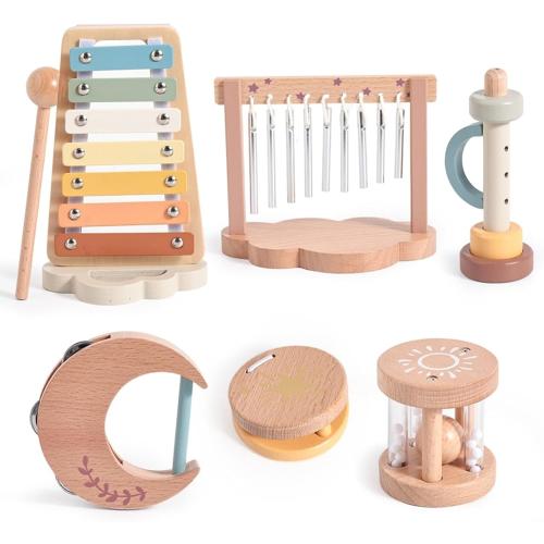 Baby Montessori Musical Instruments,Wooden Percussion Xylophone Musical Toys for Toddlers,Sensory Toys for 18  Month Old,Kids Preschool Educational,Birthday Gift for Ages 2 3