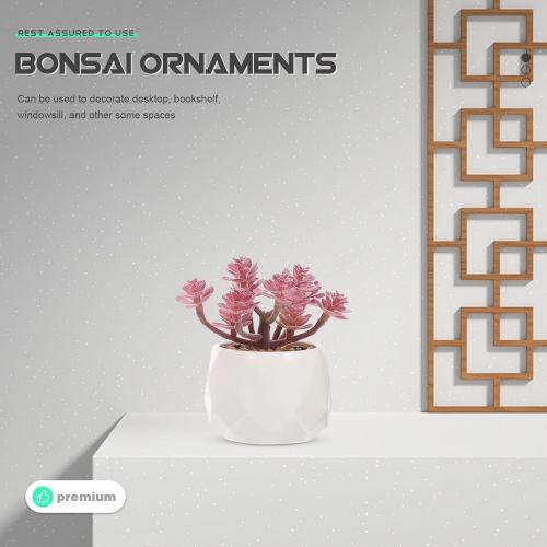 Artificial Succulents Bonsai Set 4pcs, Realistic Fake Succulent Plant Pots, Vivid Desktop Potted Plants Décor for Home Office Decoration