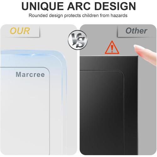 Marcree 0.23 Cubic Safe Box for Kids, Security Safe Steel Construction with Key Lock, Home Safes with Rounded Design for Child Protection, Lock Box for Home, 6.69 x 9.06 x 6.69 Inches, White