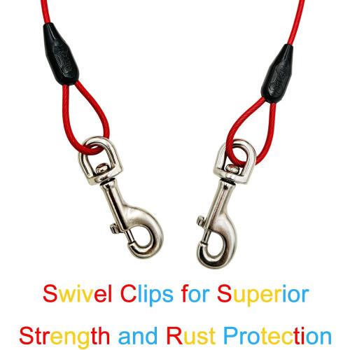 Petest 40ft Tie-Out Cable with Crimp Cover for Heavy Dogs Up to 125 Pounds
