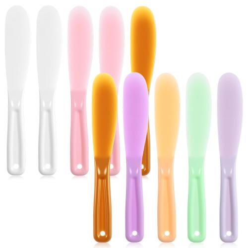 10 Pcs Face Mask Spatula, Lotion Spatula Cosmetic Mask Scoops Makeup Mixing Spoon Makeup Tools for Spa Facial Skin DIY Masks Stick Applicator Plastic Scoop Lotion Applicator