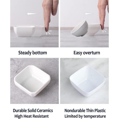 20 Pack Ceramic Dipping Bowls, 3 Oz Soy Sauce Dish, Small Dip Bowls Set for Sauce, Side Dish, Condiments, Sushi, Ramekins Oven Safe