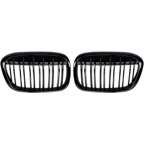 Astra Depot Glossy Black Dual Slats Kidney Grille Compatible with 2016-2018 BMW F48 F49 X1 sDrive18i sDrive20i xDrive25i sDrive16d sDrive18d sDrive20d