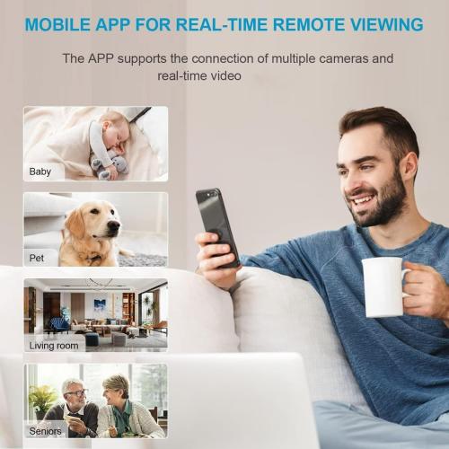 2K MiniSmart Hidden HD Cameras Wireless WiFi Camera for Home Security - Night Vision, Motion Detection, Built - in Battery, App Control (iOS & Android) - Ideal Indoor Nanny, Pet & Dog Camera