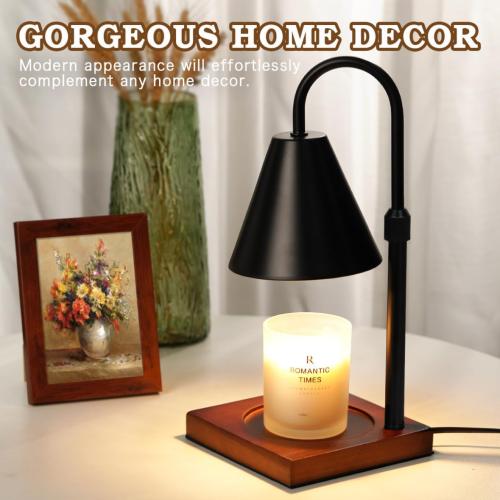 Modern Candle Warmer Lamp with Timer, Dimmable Candle Lamp Warmer, Men Women for Birthday Gifts, Valentines Day Gifts, Black Candle Warmer, Adjustable Candle Light, Cozy Living Room Bedroom Home Decor