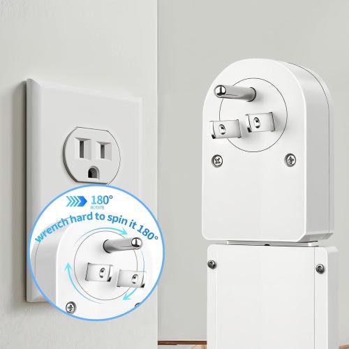 Electrical Outlet Extender Stick,Rotated and Extended Power Strip,with 1 USB-C,2 USB-A,2 AC Outlets,Extends 22-34, Rotated 180°,Perfect for Hard-to-Reach Outlets Behind Couch,Sofa, Bed, Furniture