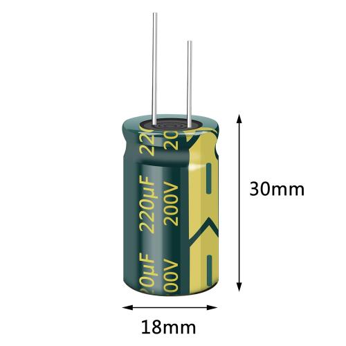 5pcs 200V 220uF 18x30mm Aluminum Electrolytic Capacitors