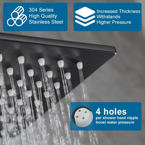 POP SANITARYWARE Black Shower Tub Faucet Set Bathroom Rain Shower System with Tub Spout Wall Mounted Rainfall 10 Inch Shower Head and Handle Set Shower Valve and Trim Kit