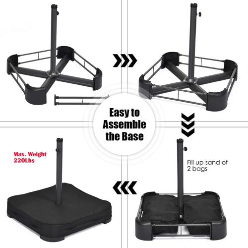 Tangkula 15 Ft Patio Double Sided Umbrella with Base, Outdoor Extra Large Market Umbrella with Crank Handle, Outdoor Twin Table Umbrella Base Included, Umbrella with Crank and Base (Color : Blue)