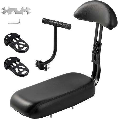 Zacro Kids Bike Seat Set 2.0, Comfort Bike Seat with Adjustable Backrest, Wide Child Bicycle Rear Seat Cushion Back Safety Armrest Handrail Feet Pedals, Children Bicycle Back Seat for Over 5 Years Old