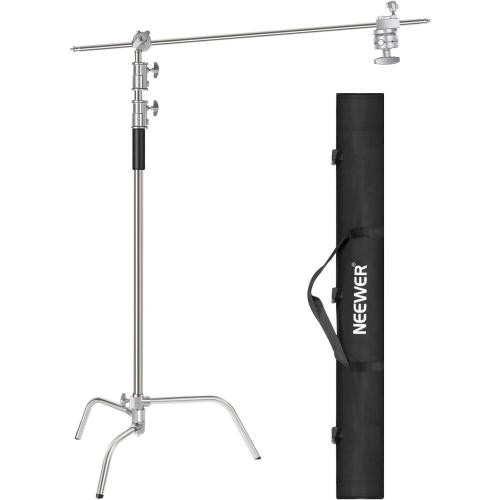 Neewer 10 Feet/3 Meters Adjustable C-Stand Light Stand with 4 Feet/1.2 Meters Extension Boom Arm, 2 Pieces Grip Head and Carry Bag for Photography Studio Video Reflector, Umbrella, Monolight, etc