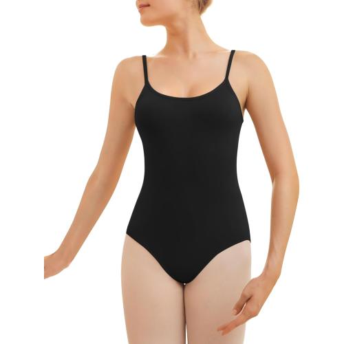Stelle Women's Short Sleeve Leotard for Ballet Dance Costumes Scoop Neck Sleeveless Double Lined Bodysuit