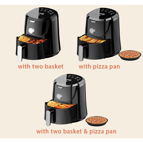 4.2 QT Air Fryer Oven Cooker with Two Independent Frying Baskets, Temperature and Time Control Dishwasher Non-stick Basket 6 Cook Presets