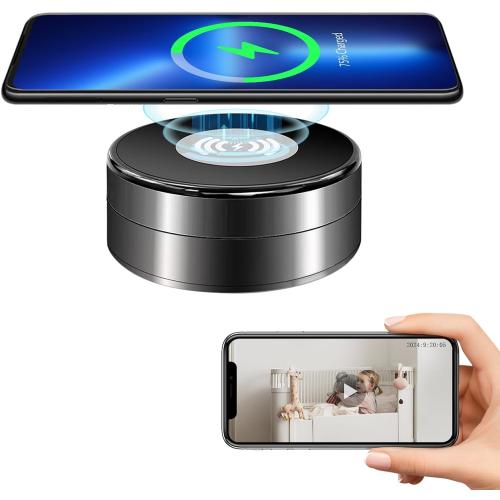 WiFi Video Recorder Real-Time Camera with Wireless Charger, 1080P HD.Motion Detection 160°Viewing Angle Security Camera for Home Office Store(2.4/5Ghz)