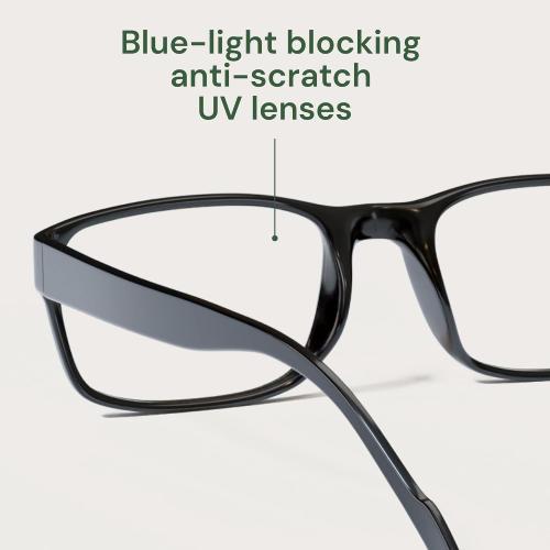 Gaoye  2.5 2-Pack of Reading Glasses - Blue-Light Filter, UV Protection - Readers with Rectangle Frames