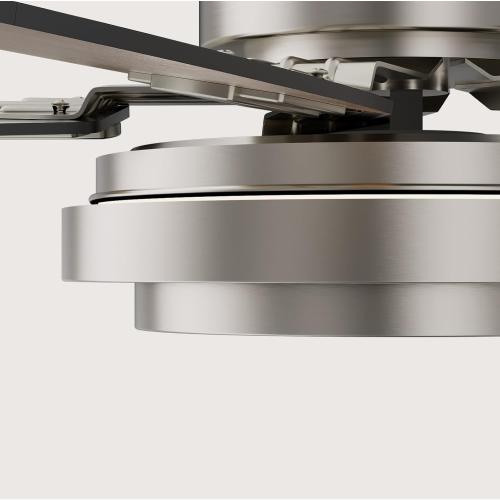 42 Inch Nickel Ceiling Fans with Lights and Remote Control for Bedroom, Modern Ceiling Fan with Quiet Reversible DC Motor, 3CCT, Dimmable, LED for Living Room, Patio, Indoor and Outdoor