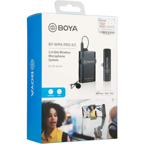 BOYA WM4 PRO-K3 2.4GHz Ultracompact Vlog Microphone for iPhone 11 x 8 7 6, iPad, iPod YouTube Video Facebook Livetream Vlog (Lightning)