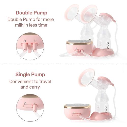 NCVI Electric Breast Pump 8782, Portable Hospital-Grade Double Pump with 4 Modes & 9 Levels, Anti-Backflow, Rechargeable Quiet Breastfeeding Pump for Efficient Comfortable Use at Home, Work or Travel