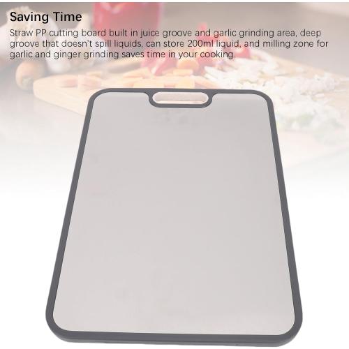 15 x 10in Stainless Steel/Wheat Straw PP Cutting Board for Kitchen, Double Sided for Meat & Vegetables, Kitchen presents