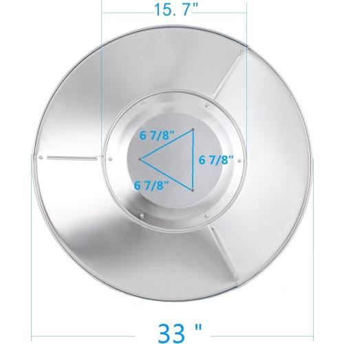 Generic NCZH Patio Heater Reflector Shield, Aluminum Heat Reflector Shield Top for Propane Outdoor Heaters, Replacement Parts(3-Hole Mount, 33 Diameter Round), Stainless Steel