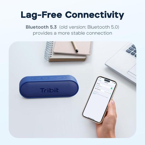 Tribit XSound Go Portable Bluetooth Speaker, 16W, 24H Playtime, Black